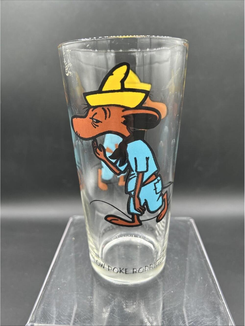 Looney Tunes Pepsi Slow Poke Rodriguez Glass Black Lettering 1973